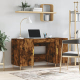 Desk Smoked Oak 140x50x75 cm Engineered Wood 829537