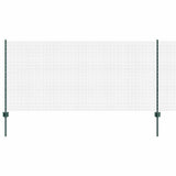 Welded Wire Fence with Posts 50 x 1 m PVC-Coated Steel Green 3336515
