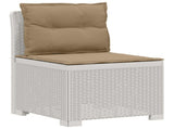 5-Seater Garden Sofa with Cushions Rattan Look PP White 3444060