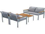 Garden lounge set, garden furniture set with comfortable cushions, double sofa, 2 armchairs and N606P239503E