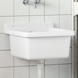Sink Washbasin for Wall Mounting White 40x40x24 cm Resin 4002793