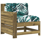 Garden Armrest Sofa with Cushion Impregnated Wood Pine 844918