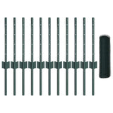 Fence with Post Green 0.4 x 25 m Steel and PVC 3336700