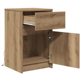 LED Bedside Cabinet Artisan oak 38 x 34 x 61 cm Engineered wood 874145