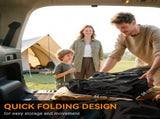 Folding Trolley Cart Storage Wagon Beach Trailer 4 Wheels with Handle Overhead Canopy Cart Push Pull T3398P348598