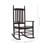 Rocking Chair Brown Poplar hardwood Standard Durable 45699