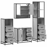 4 Piece Bathroom Furniture Set Grey Sonoma Engineered Wood 3301288