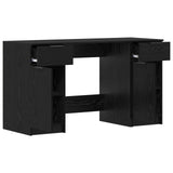 Desk with Drawer Black Oak 133 x 50 x 75 cm Engineered Wood 3332512