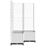 Garden Planter with Trellis White 80x80x136 cm PP 153286