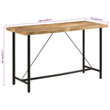 Bar Table 180x70x107 cm Solid Wood Mango and Iron 356383