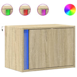 ZNTS Wall-mounted Bedside Cabinets with LED Lights 2 pcs Sonoma Oak 852094