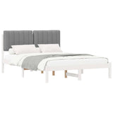 Bed Frame with Upholstered Headboard Light Grey 140 x 190 cm 878058