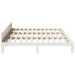 ZNTS Family Bed Frame No Mattress White 270x200 cm Solid Wood Pine 3324575