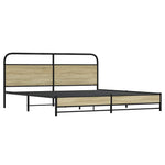 Metal Bed Frame without Mattress Sonoma Oak 180x200 cm Super King 3318689