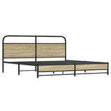Metal Bed Frame without Mattress Sonoma Oak 180x200 cm Super King 3318689