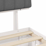 Bed Frame with Upholstered Headboard Light Grey 100 x 200 cm 877513