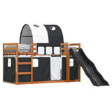 Bunk Bed without Mattress with Slide White and Black 90x200 cm 3284140