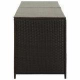 Garden Storage Box Poly Rattan 200x50x60 cm Brown 46475