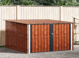 Bike Shed 3 pcs Brown 216 x 207 x 158 cm Metal 3385874