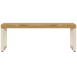 Coffee Table 100x50x35 cm Solid Mango Wood and Steel 247339