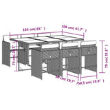 Garden Dining Set Black PE Rattan 6-seater Foldable 3211087