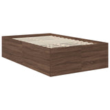 Bed Frame with Headboard Brown Oak 135 x 190 cm Engineered Wood 3408591