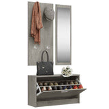 3-in-1 Shoe Cabinet Set Concrete Grey Engineered Wood 342573