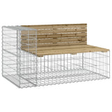 Garden Bench with Gabion Basket Impregnated Wood Pine 3196244