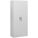 Five Shelf Lockable Steel Office Cabinet - White T3398P377407