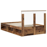 Bed Frame with Headboard Old Wood 120 x 200 cm Solid Pine Wood 3411035