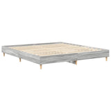 Bed Frame without Mattress Grey Sonoma 160x200cm Engineered Wood 3329035