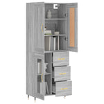 Highboard Grey Sonoma 69.5x34x180 cm Engineered Wood 3199927