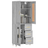 Highboard Grey Sonoma 69.5x34x180 cm Engineered Wood 3199927