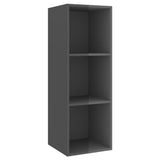 4 Piece TV Cabinet Set High Gloss Grey Engineered Wood 3079825