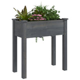 Planter with Liner Grey 71x37x76 cm Solid Wood Fir 364232