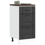 Kitchen Base Cabinet "Lucca" Black Engineered Wood 854231