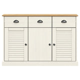 Sideboard with Drawers VIGO 113x40x75 cm White Solid Wood Pine 353191