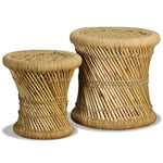 Stools 2 pcs Bamboo and Jute 244221