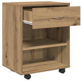 Rolling Cabinet Artisan Oak 46x36x59 cm Engineered Wood 856661