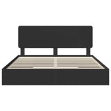 Storage Bed with Headboard Black 200 x 200 cm Engineered Wood 3412652