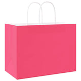 Paper Bags 250 pcs with Handles Pink 32x17x25 cm 4101677