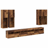 TV Wall Cabinet Set Wall-mounted 7 pcs Old Wood Engineered Wood 3402797