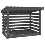 Firewood Rack Grey 108x73x79 cm Solid Wood Pine 822229