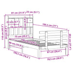 Bookcase Bed without Mattress White 75x190 cm Small Single Solid Wood Pine 3322781