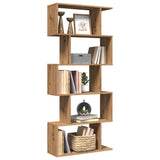 Room Divider Bookcase 5-Tier Artisan Oak 70x24x161 cm Engineered Wood 858101