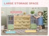 Kids Toy Organizers and Storage with 8 Removable Storage Bins and Bookshelf, Pink T3398P554274