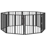 Dog Gate 8 pcs Black 60 x 60 cm Galvanised Steel 892022