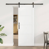 Sliding Door White and Black 78 x 202 cm Solid Pine Wood 3333163