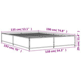 Bed Frame without Mattress Sonoma Oak 135x190 cm Double 3279858