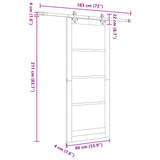 Sliding Door Natural and White 86 x 211 cm Solid Pine Wood 3445529